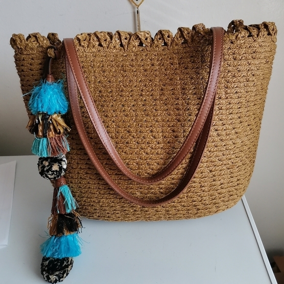 ÉRIC JAVITS NEW YORK RAFIA TOTE BAG - Picture 3 of 11